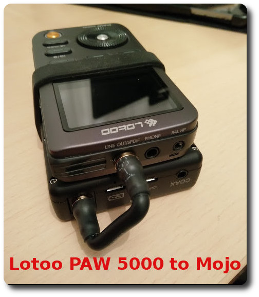Lotoo PAW 5000 to Chord Mojo
